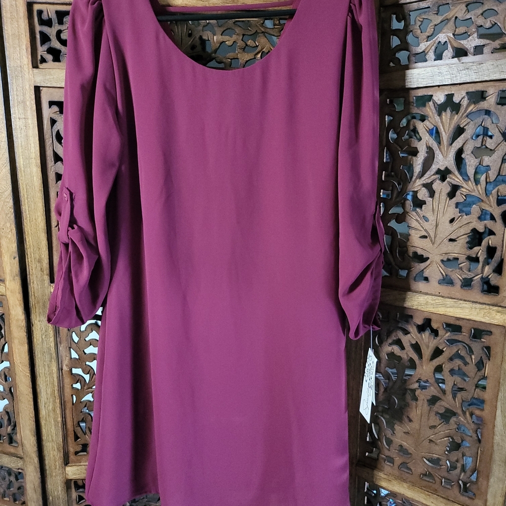 🌟 NWT Speechless Maroon Long Sleeve Dress Size Medium